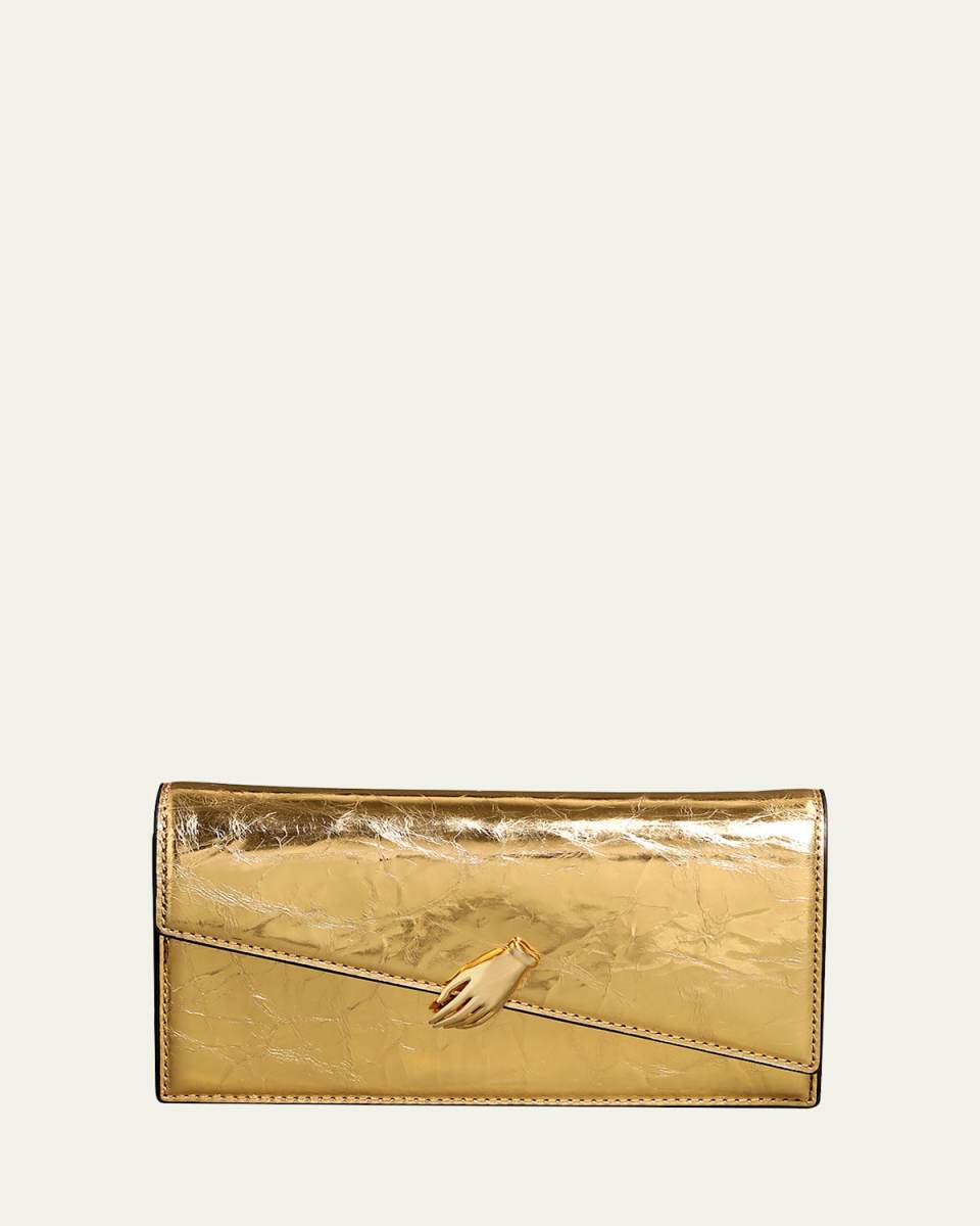 In My Dreams Cracked Metallic Chain Crossbody Bag